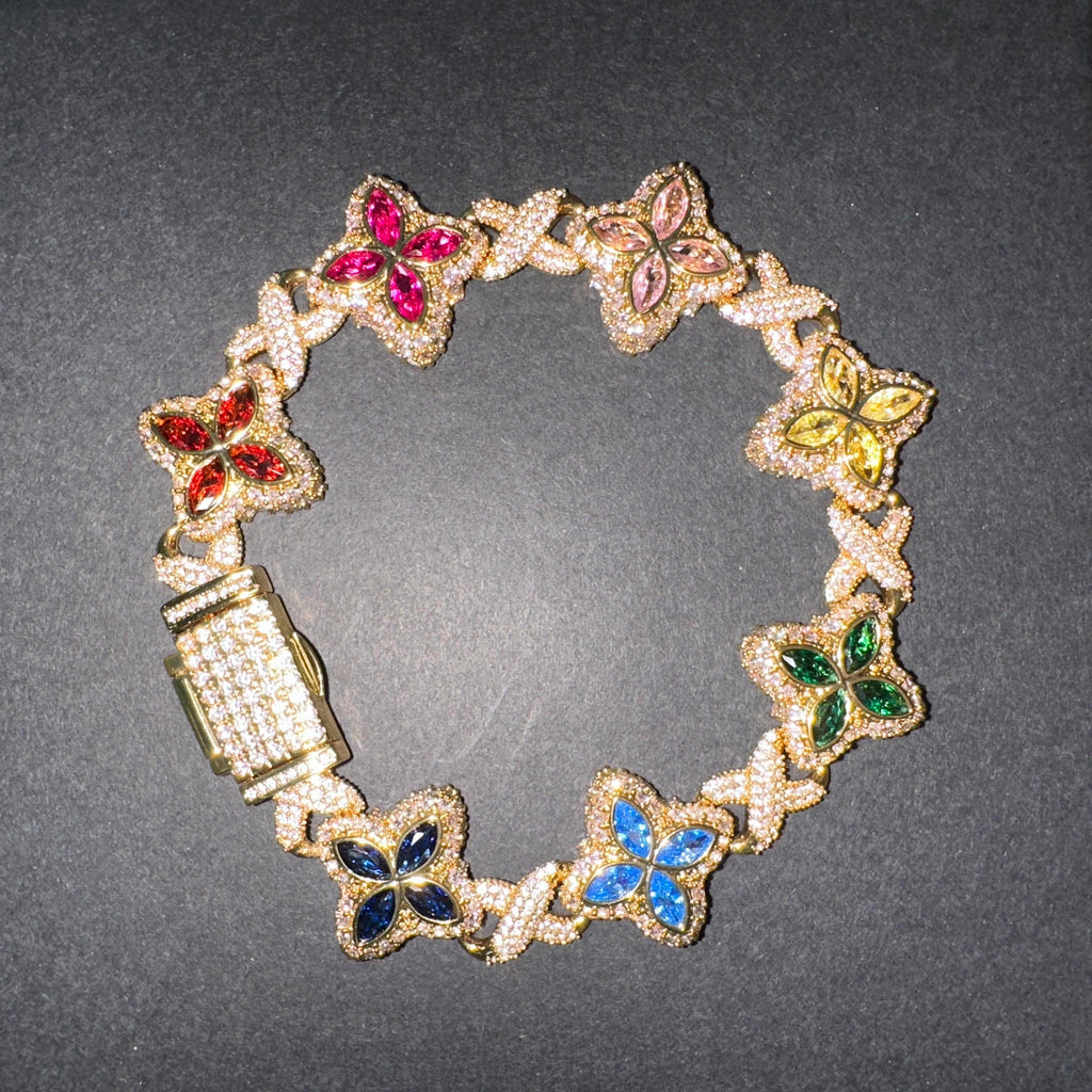 Gold‑Plated Four‑Leaf Clover Bracelet