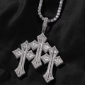 Luxury Bling Jesus Piece Triple Chain Necklace